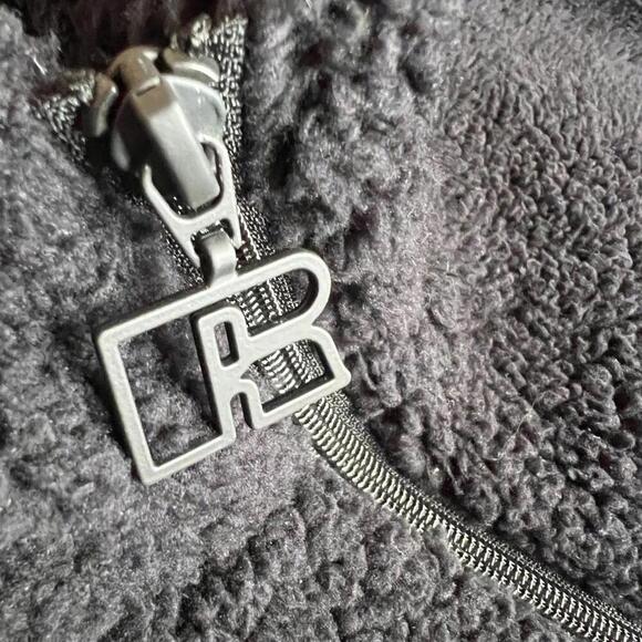 Russell Athletic Sherpa Fleece Pullover Black 1/4 Zip Quilted Pockets Men’s L - Picture 5 of 7